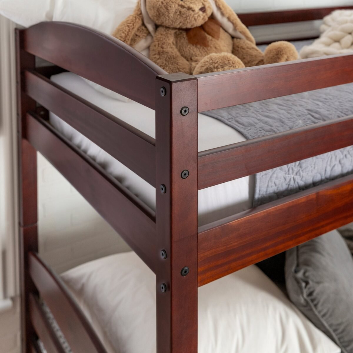 Carolina Transitional Solid Wood Twin-over-Twin Bunk Bed - Image 30