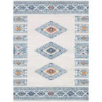 Ajax Rustic Dark Blue/Sky Blue Area Rug - Image 2
