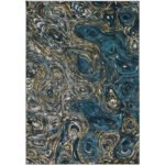 Xavion Modern Deep Teal/Dark Blue Area Rug - Image 2
