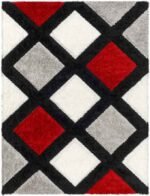 Ruthven Modern Bright Red/Medium Gray Area Rug - Image 4
