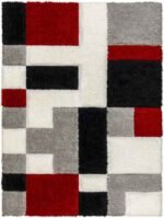 Satanta Modern Bright Red/Black Area Rug - Image 5