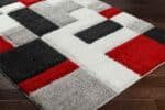 Satanta Modern Bright Red/Black Area Rug - Image 2