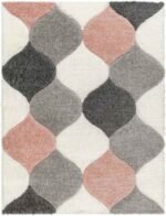 Saylor Modern Coral/Ivory Area Rug - Image 6