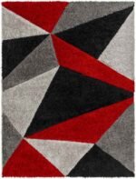 Sebree Modern Bright Red/Light Gray Area Rug - Image 3