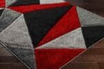 Sebree Modern Bright Red/Light Gray Area Rug - Image 2