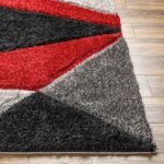 Sebree Modern Bright Red/Light Gray Area Rug - Image 5