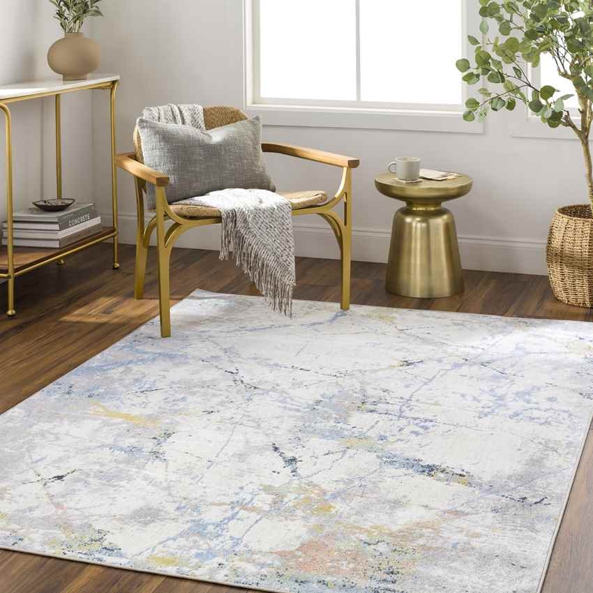 AAAB5784-roomscene_201-1 Underwood Modern Ivory Washable Area Rug - Image 1