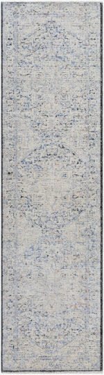 Darnetta Traditional Denim/Beige Area Rug - Image 4