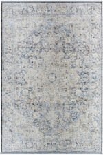 Darnetta Traditional Denim/Beige Area Rug - Image 2