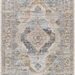 Taggart Traditional Navy/Light Brown Area Rug