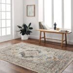 Taggart Traditional Navy/Light Brown Area Rug - Image 2