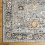 Kaelee Traditional Light Gray/Dark Blue Area Rug - Image 8