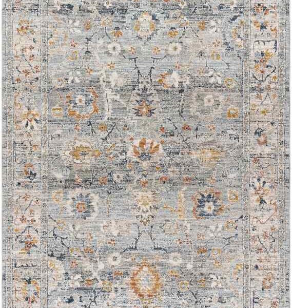 Tanina Traditional Light Gray/Pale Blue Area Rug