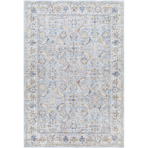 Stepfon Traditional Ice Blue Area Rug