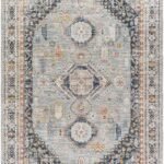 Nakea Traditional Pale Blue/Charcoal Area Rug