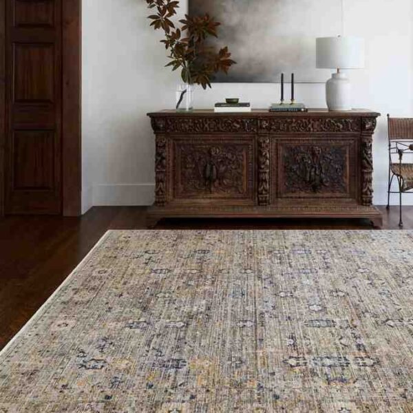Margaret Traditional Dark Olive/Ivory Washable Area Rug - Becki Owens x Livabliss
