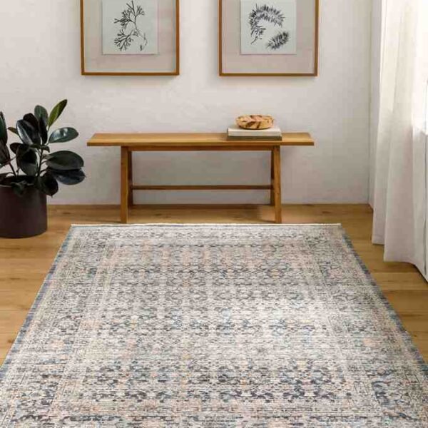 Margaret Traditional Dark Blue Washable Area Rug - Becki Owens x Livabliss