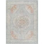 Doria Traditional Light Blue Washable Area Rug - Image 3