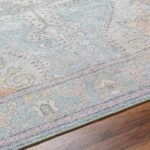 Doria Traditional Light Blue Washable Area Rug - Image 4