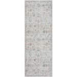 Katharyn Traditional Pale Blue Washable Area Rug - Image 3