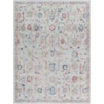 Katharyn Traditional Pale Blue Washable Area Rug