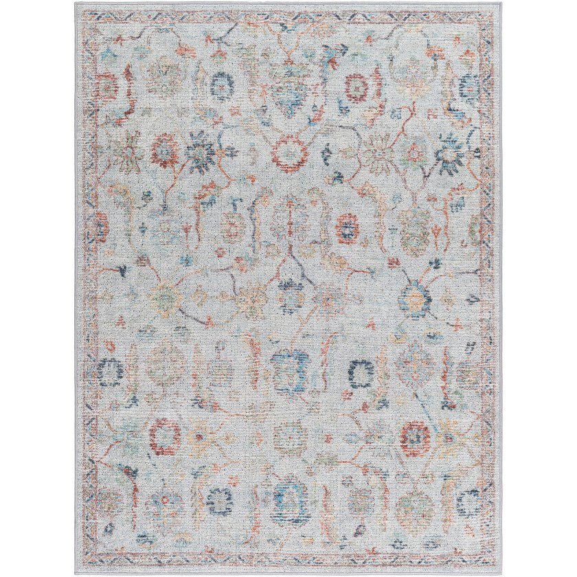 AAAB8199-537-1 Katharyn Traditional Pale Blue Washable Area Rug - Image 1