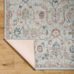 Katharyn Traditional Pale Blue Washable Area Rug - Image 4