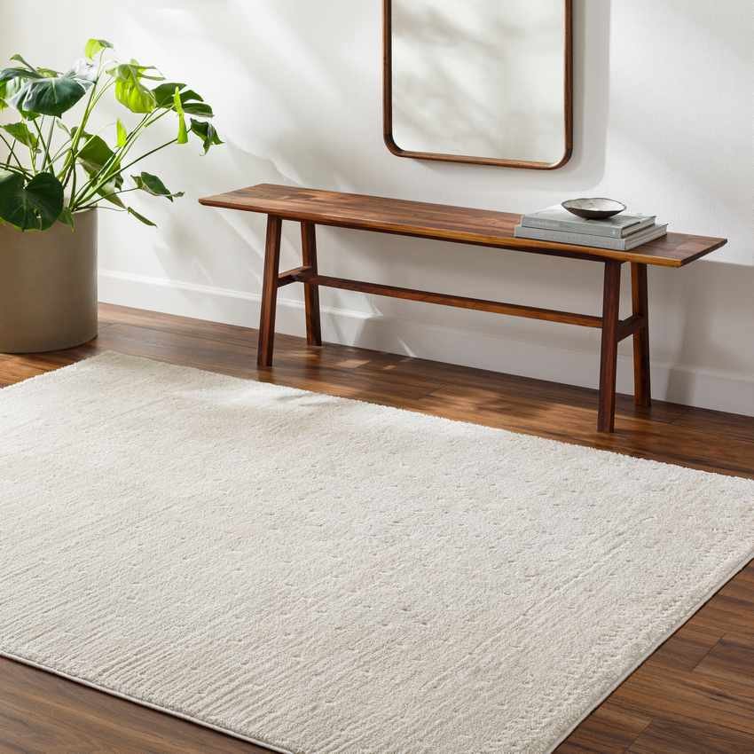 AAAB8423-roomscene_201-1 Monisha Modern Ivory/Off-White Area Rug - Image 1