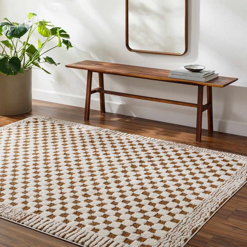 AAAB8433-roomscene_201_8be2cfe6-b381-41cf-a917-deaffc7f71f0-1 Zechariah Modern Ivory/Brown Area Rug - Image 1