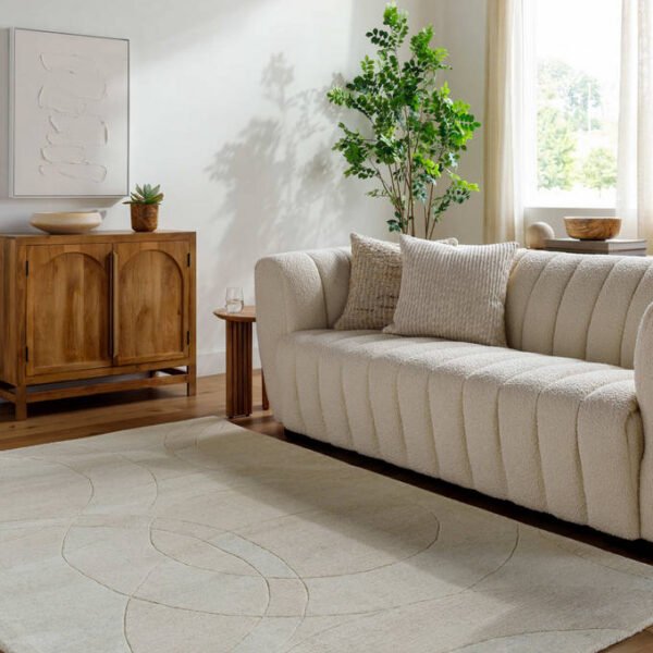 Besancon Modern Light Silver Area Rug