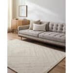 Montel Modern Ivory/Medium Brown Area Rug