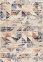 Delaine Traditional Dark Blue/Light Beige Area Rug - Image 2