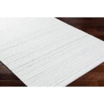 Precious Solid and Border Cream/Charcoal Area Rug - Image 5