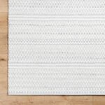 Precious Solid and Border Cream/Charcoal Area Rug - Image 7