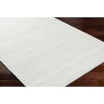 Precious Solid and Border Cream/Light Slate Area Rug - Image 5