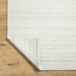 Precious Solid and Border Cream/Light Slate Area Rug - Image 6