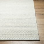 Precious Solid and Border Cream/Light Slate Area Rug - Image 4