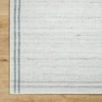 Janmichael Solid and Border Gray/Ivory Area Rug - Image 7