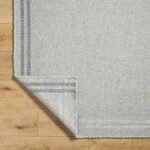 Janmichael Solid and Border Gray/Black Area Rug - Image 6