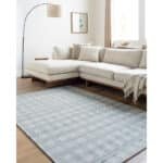 Jamaris Solid and Border Light Slate Area Rug