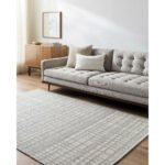 Ishaq Solid and Border Light Grey Area Rug
