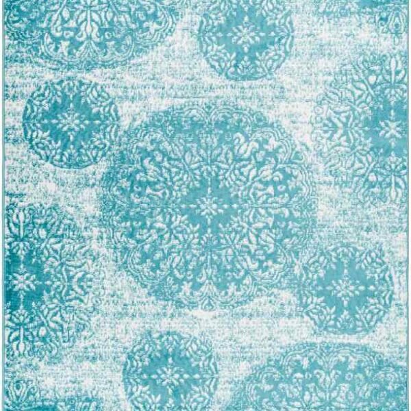 Marieann Bohemian Teal Area Rug