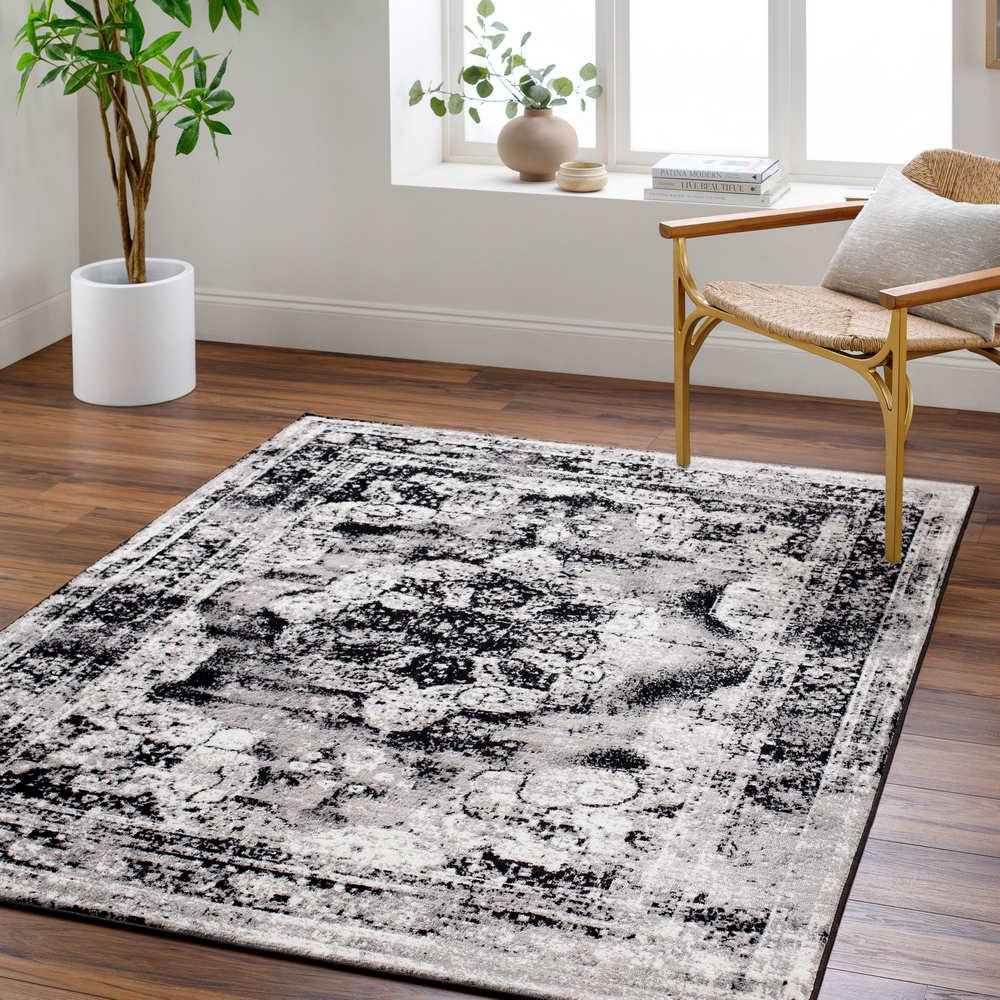 AAAB8757-roomscene_201-1 Hubert Traditional Black Area Rug - Image 1