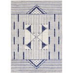 Neerijnen Modern Dark Blue Area Rug