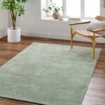 Jett Solid and Border Moss Area Rug