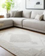 Katheryn Traditional Light Silver Area Rug