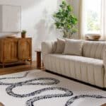 Rachelle Modern Light Silver/Jet Black Area Rug