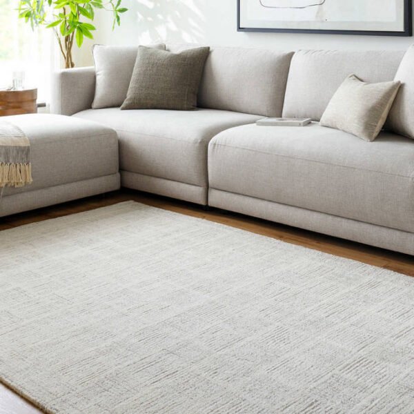 Yomaira Modern Light Silver Area Rug