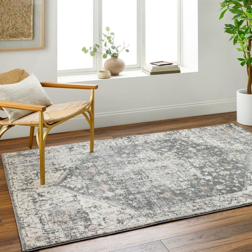AAAB9458-roomscene_201-1 Ranee Traditional Charcoal Area Rug - Image 1