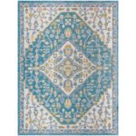 Mallerie Coastal Dark Teal Area Rug
